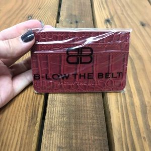 NWT B-Low the Belt red croc card case wallet